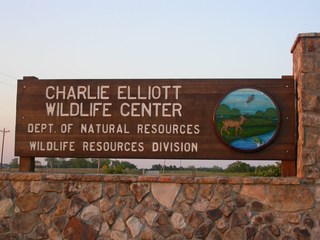 Charlie Elliott Wildlife Center entrance sign (GaDNR)