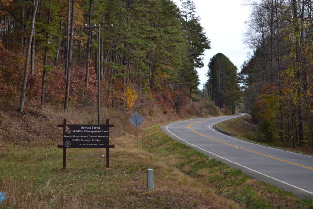 Dawson Forest WMA entrance sign (GaDNR)